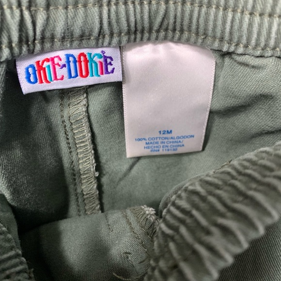 Okie Dokie Sage Green Cargo Pant 12M Deer Crossing - Picture 3 of 3